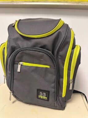 BB Gear Grey And Lime Green Diaper Bag, Back Pack, Book Bag, Hobo Bag, Computer